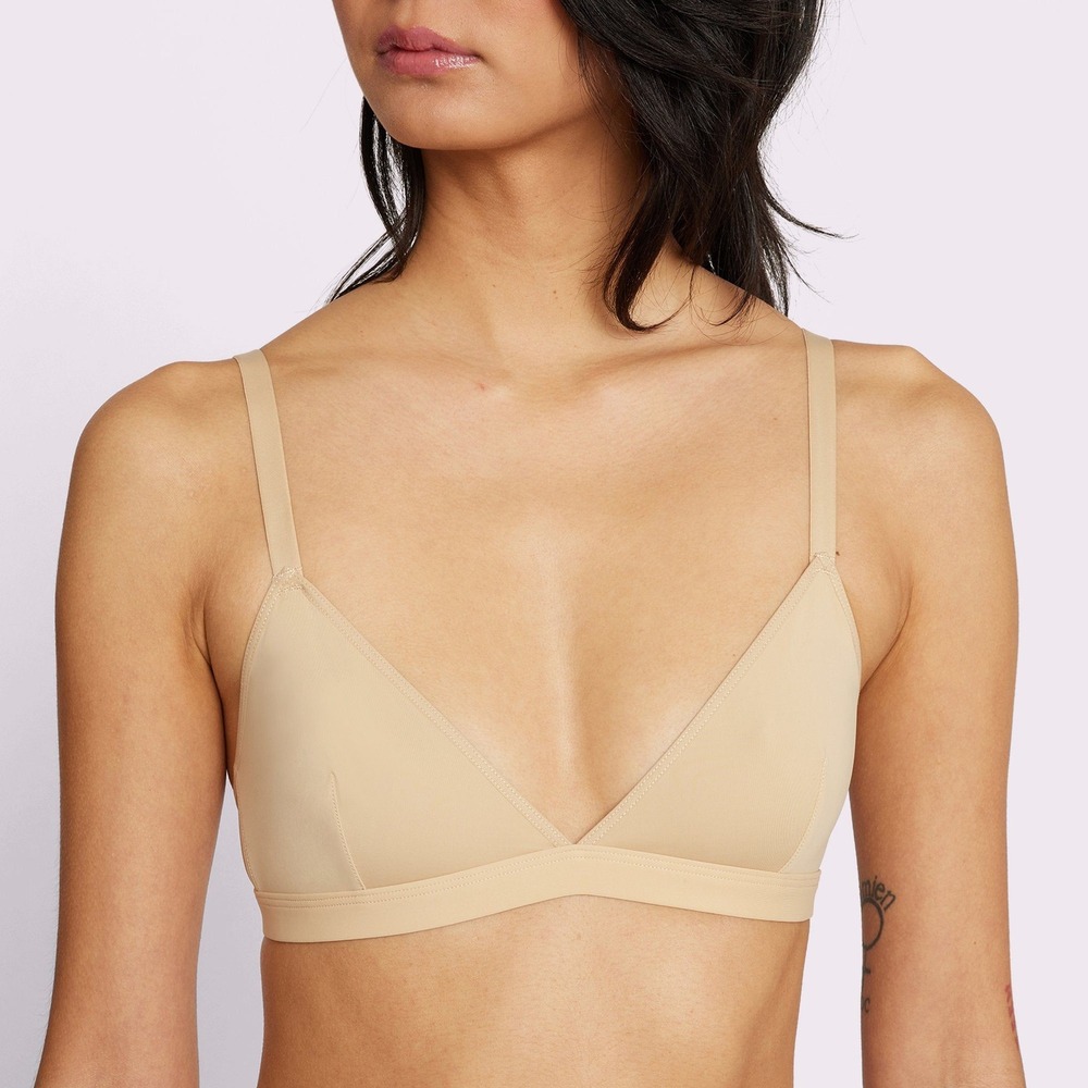 Parade Bra Womens 3 (2XL) Re:Play Triangle Bralette Tan Beige Nude Wireless